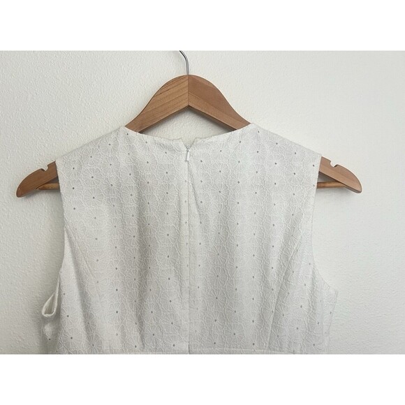 NWT Michael Kors White Eyelet Lace Sleeveless Shift Dress Size 4 - Picture 5 of 8